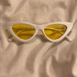 White cat eye sunglasses